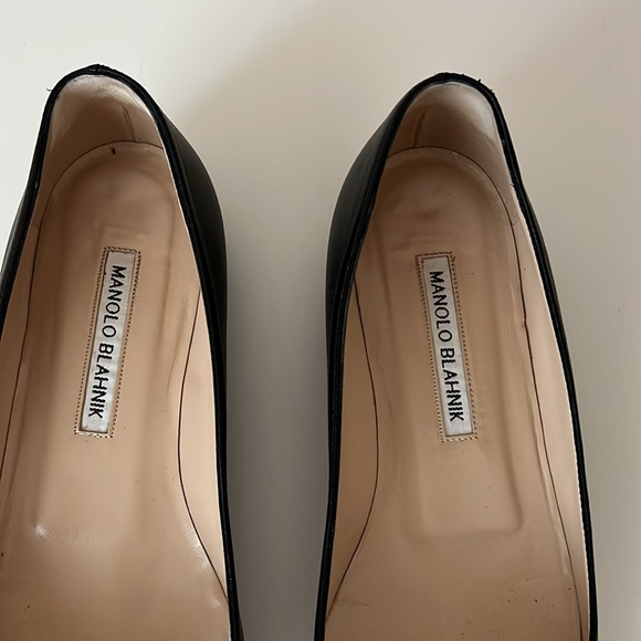 Manolo Blahnik Black Lanza BB Ballerina Flat 36.5 - Picture 3 of 9